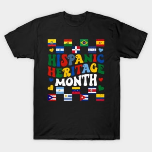 Hispanic Heritage Month National Latino Countries Flags T-Shirt